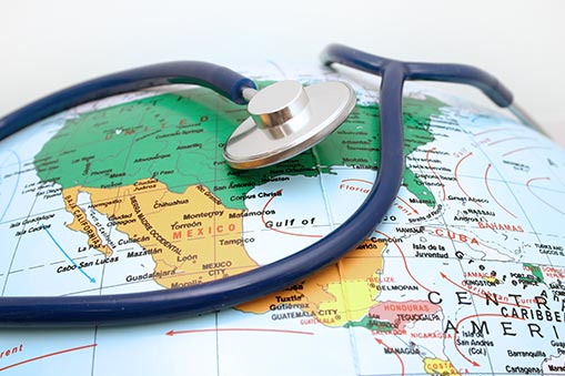 A map with a stethoscope on it