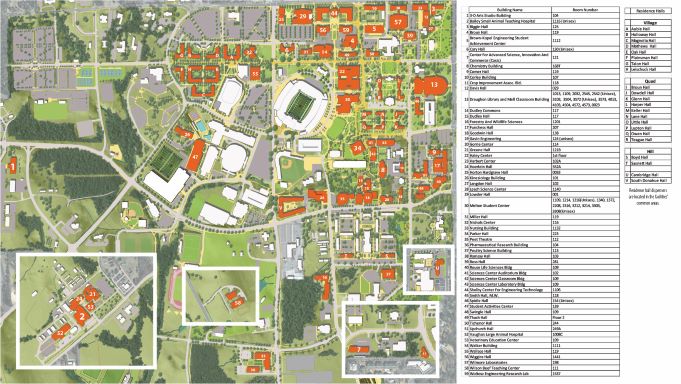 A map of Auburn's campus.