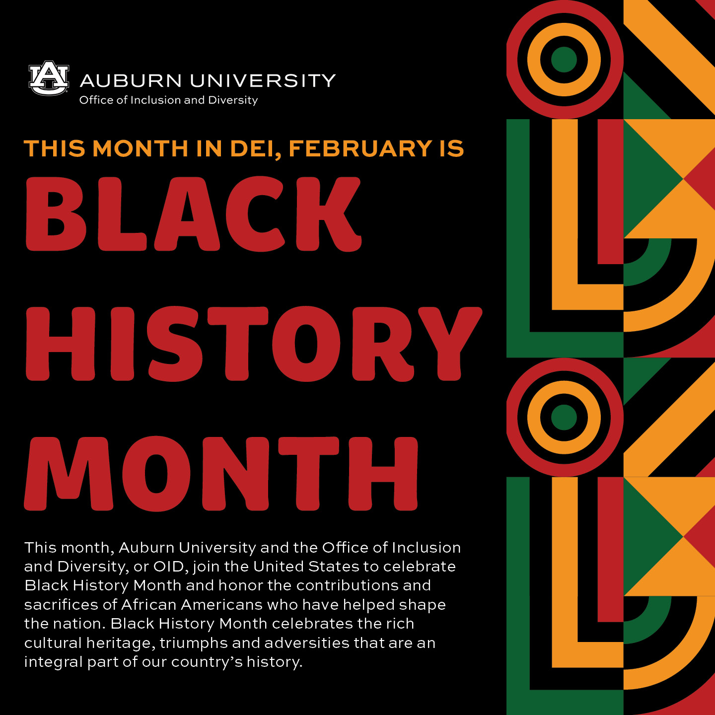 Black History Month events graphic