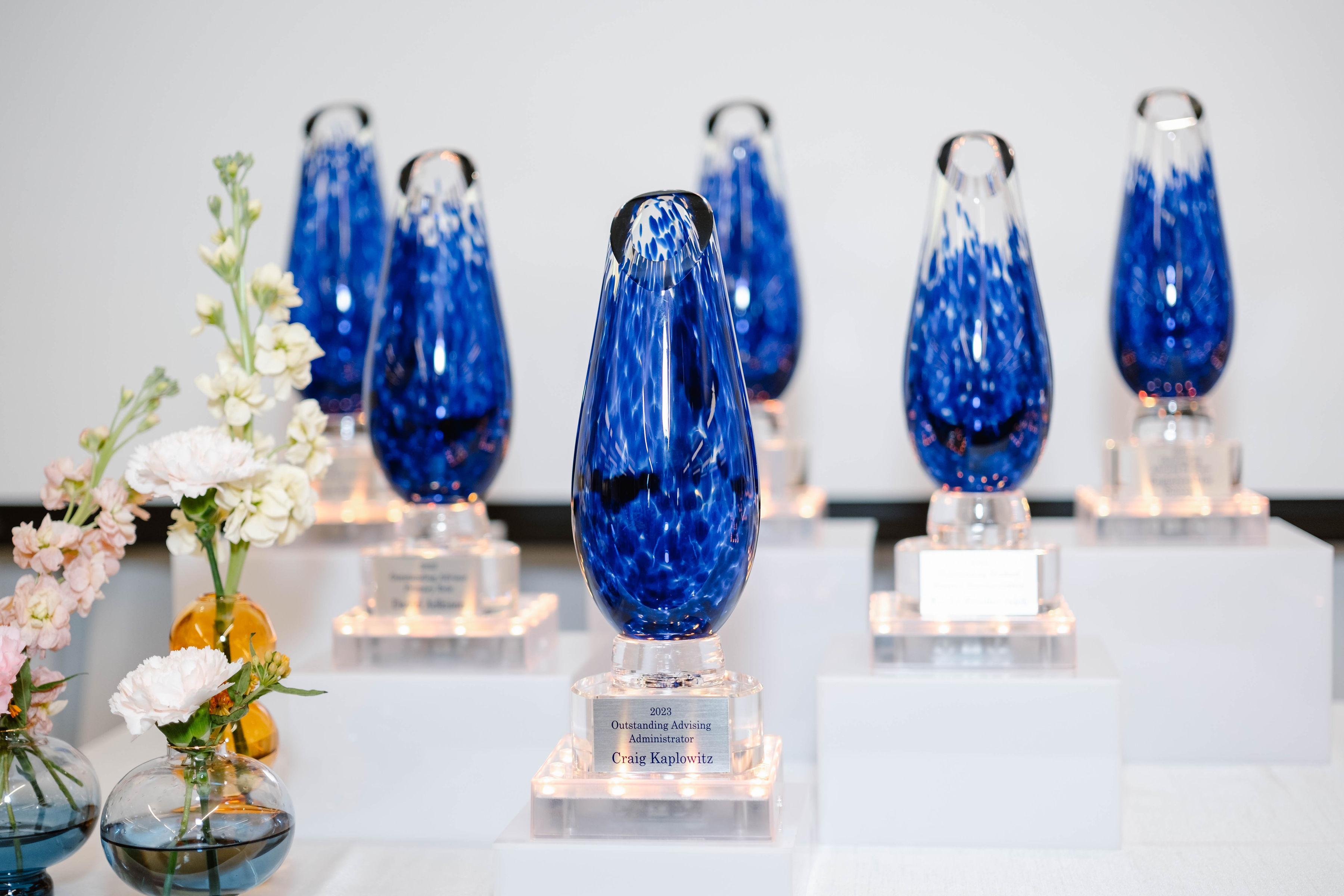 A photo of glass awards